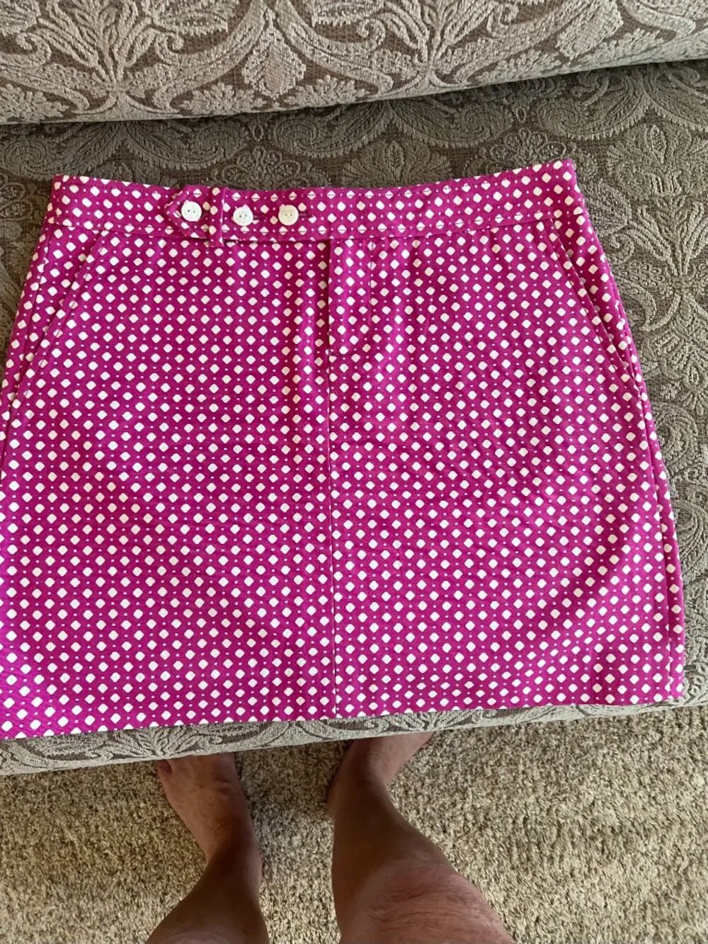 Pink and White Polka Dot Mini Skirt Size 4, by J. Crew - NEW CONDITION!